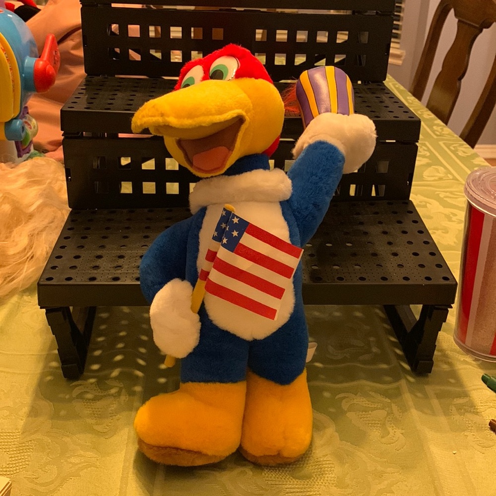 Charming Nostalgia: Woody Woodpecker Plush Collectible Cartoon Character.